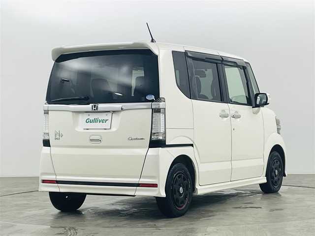 ホンダ Ｎ ＢＯＸ ＋ カスタム G ターボパッケージ 福島県 2012(平24)年 8.5万km プレミアムホワイトパール 社外メモリーナビゲーション/【AM/FM/CD/DVD/Bluetooth/ワンセグTV】/・バックカメラ/・前後ドライブレコーダー/・ETC/クルーズコントロール/両側パワースライドドア/革巻きステアリング/・ステアリングスイッチ/・チルトステアリング/・パドルシフト/ＨＩＤヘッドライト/・オートライト/・フロントフォグライト/純正フロアマット/ドアバイザー/電動格納ウィンカーミラー/取扱説明書/・保証書