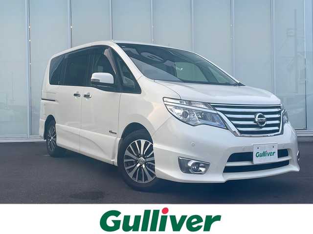 日産 セレナ ハイウェイS S HV Aセーフ 愛知県 2014(平26)年 6.6万km ブリリアントホワイトパール 純正ＳＤナビＴＶ　CD/DVD/Bluetooth/両側パワースライドドア　/フリップダウンモニター　/アラウンドビューモニター　/前後コーナーセンサー　/クルーズコントロール　/純正ホイール　/純正フロアマット　/シートバックテーブル/衝突被害軽減システム/レーンキープアシスト/ETC
