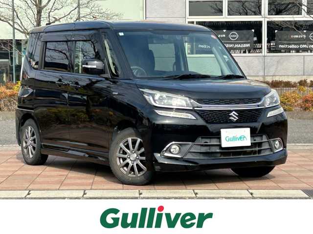 スズキ ソリオ バンディット HV MV Dカメラ ブレーキS 福島県 2016(平28)年 5.9万km スーパーブラックパール 社外ナビゲーション/【CD/DVD/SD/Bluetooth/TV】/型番：CN-RS02WD/バックカメラ/ETC/片側電動スライドドア/運転席シートヒーター/デュアルカメラブレーキサポート/車線逸脱抑制機能/車線逸脱警報機能/クルーズコントロール/ステアリングリモコン/LEDオートライト/リアドアシェード/シートバックテーブル/純正アルミ＋ノーマルタイヤセット車載/165/65R15/純正フロアマット/純正ドアバイザー