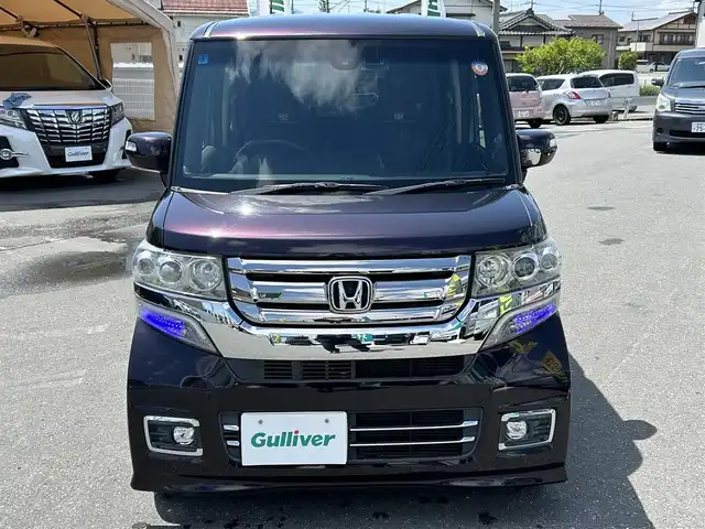 ホンダ Ｎ ＢＯＸ カスタム G ターボ Lパッケージ 長野県 2015(平27)年 5.9万km マジソンブルーパール 社外ナビ（FM/AM、CD、DVD、BT）/フルセグテレビ/バックカメラ/クルーズコントロール追従無/アイドリングストップ/ETC/前方ドライブレコーダー/前席シートヒーター/衝突軽減システム/純正フロアマット/ダブルサイドエアバック/カーテンエアバック/キセノンヘッドライト/オートライト/ABS/スペアキー（１本）/社外１４AW/プッシュスタート/保証書、取扱説明書