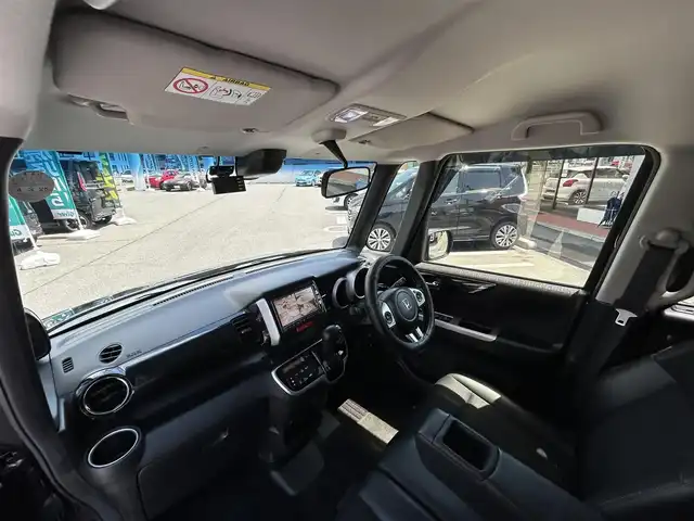 ホンダ Ｎ ＢＯＸ カスタム G ターボ Lパッケージ 長野県 2015(平27)年 5.9万km マジソンブルーパール 社外ナビ（FM/AM、CD、DVD、BT）/フルセグテレビ/バックカメラ/クルーズコントロール追従無/アイドリングストップ/ETC/前方ドライブレコーダー/前席シートヒーター/衝突軽減システム/純正フロアマット/ダブルサイドエアバック/カーテンエアバック/キセノンヘッドライト/オートライト/ABS/スペアキー（１本）/社外１４AW/プッシュスタート/保証書、取扱説明書