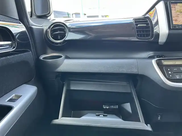 ホンダ Ｎ ＢＯＸ カスタム G ターボ Lパッケージ 長野県 2015(平27)年 5.9万km マジソンブルーパール 社外ナビ（FM/AM、CD、DVD、BT）/フルセグテレビ/バックカメラ/クルーズコントロール追従無/アイドリングストップ/ETC/前方ドライブレコーダー/前席シートヒーター/衝突軽減システム/純正フロアマット/ダブルサイドエアバック/カーテンエアバック/キセノンヘッドライト/オートライト/ABS/スペアキー（１本）/社外１４AW/プッシュスタート/保証書、取扱説明書