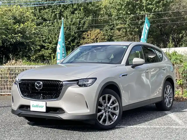 マツダ ＣＸ－６０ 25S エクスクルーシブモード 埼玉県 2023(令5)年 1.5万km プラチナクォーツメタリック 白革シート/シートヒーター＆エアシート/純正12.3型ナビTV/BOSEサウンド/360度カメラ/LEDヘッドライト/クリアランスソナー/パワーバックドア/純正19インチAW/BSM/ワイヤレス充電/プッシュスタート/スマートキー/保証書付整備手帳