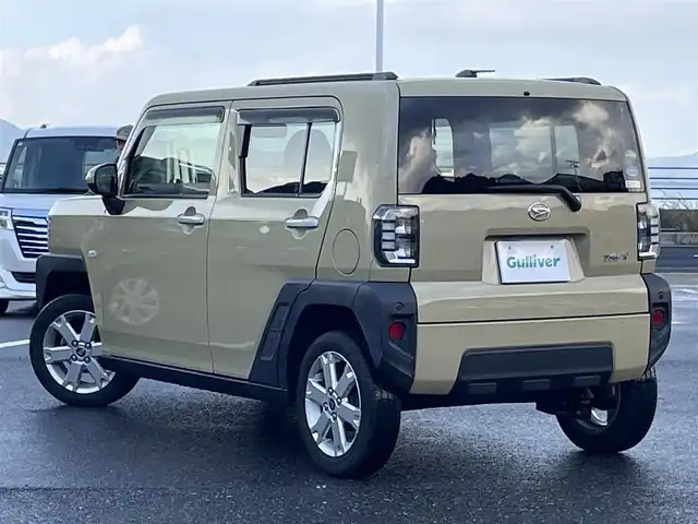 ダイハツ タフト G 島根県 2020(令2)年 4.7万km サンドベージュメタリック 登録時走行距離　46281km/取扱説明書/保証書/社外ナビ（CN-RE06WD)/（Bluetooth/CD/DVD/フルセグテレビ)/バックカメラ/電動パーキング/ガラスルーフ/シートヒーター（DN席）/純正フロアマット/ルーフレール/横滑り防止装置/コーナーセンサー/衝突軽減ブレーキ/ETC/純正アルミ１５インチ