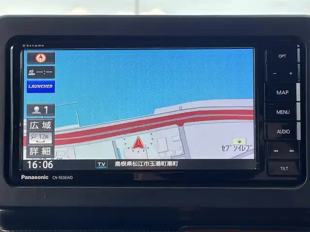 ダイハツ タフト G 島根県 2020(令2)年 4.7万km サンドベージュメタリック 登録時走行距離　46281km/取扱説明書/保証書/社外ナビ（CN-RE06WD)/（Bluetooth/CD/DVD/フルセグテレビ)/バックカメラ/電動パーキング/ガラスルーフ/シートヒーター（DN席）/純正フロアマット/ルーフレール/横滑り防止装置/コーナーセンサー/衝突軽減ブレーキ/ETC/純正アルミ１５インチ