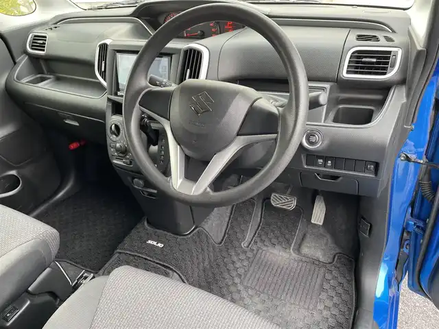 スズキ ソリオ G 滋賀県 2018(平30)年 6.8万km スピーディーブルーM ４WD/片側パワースライドドア/社外8インチナビ【MDV-M805L】/（AM/FM/CD/DVD/フルセグ/Bluetooth/USB/SD）/バックカメラ/前方ドライブレコーダー/ビルトインETC/ブレーキアシスト/ヒルスタート（坂道発進）アシスト/VDC（ビークルダイナミクスコントロール）/ABS（アンチロックブレーキシステム）/盗難防止アラーム/運転席・助手席シートヒーター/電動格納ミラー/オートライト/ハロゲンヘッドライト/マニュアルエアコン/USB端子/プッシュスタート/スマートキー/スペアキー/純正フロアマット/純正ドアバイザー