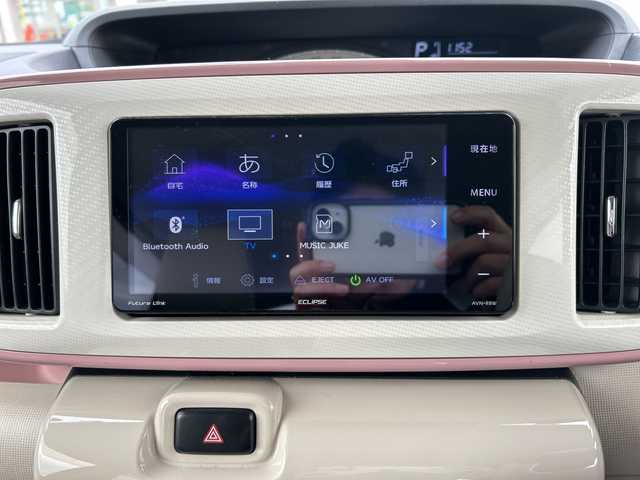 ダイハツ ムーヴ キャンバス X メイクアップ リミテッド SAⅢ 富山県 2018(平30)年 8万km パールホワイトⅢ/ライトローズマイカメタリックⅡ 2トーン ワンオーナー/全周囲カメラ/両側パワースライドドア/スマートキー×２/社外メモリーナビ(AVN-R8W)/DVD/BT/MSV/フルセグTV/TVキャンセラー/ETC/プッシュスタート/フォグランプ/衝突安全ブレーキ/オートハイビーム/レーンキープ/横滑り防止装置/ドラレコ(SL317DVR)/オートリトラミラー/純正フロアマット/電格ミラー/ヘッドライトレベライザー/アイドリングストップ/ステアリングスイッチ/保証書・取説・ナビ取説