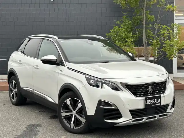 プジョー ３００８ GT ブルー HDi 滋賀県 2019(平31)年 2.5万km BLANC NACRE サンルーフ/純正ナビゲーション/（CayPlay/BT/フルセグ）/全周囲カメラ/アクティブクルーズコントロール/BSM/LKA/ワイヤレスチャージ/前後ドラレブレコーダー/前後コーナーセンサー/純正アルミホイール/電動パワーゲート/純正LEDヘッドライト/ハーフレザー/・D席パワーシート/・前席シートヒーター /ETC