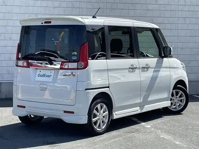 スズキ スペーシア X リミテッド 愛知県 2014(平26)年 7.7万km パールホワイト ・スマートフォン連携ナビ（メモリー）/・ワンセグテレビ/・Bluetooth/USB/AUX/HDMI接続機能/・ETC/・ベンチシート/・シートヒーター（運転席・助手席）/・純正フロアマット/・純正１４インチアルミホイール/・純正HIDヘッドライト/・衝突軽減ブレーキ/・スマートキー/・オートエアコン/・アイドリングストップ
