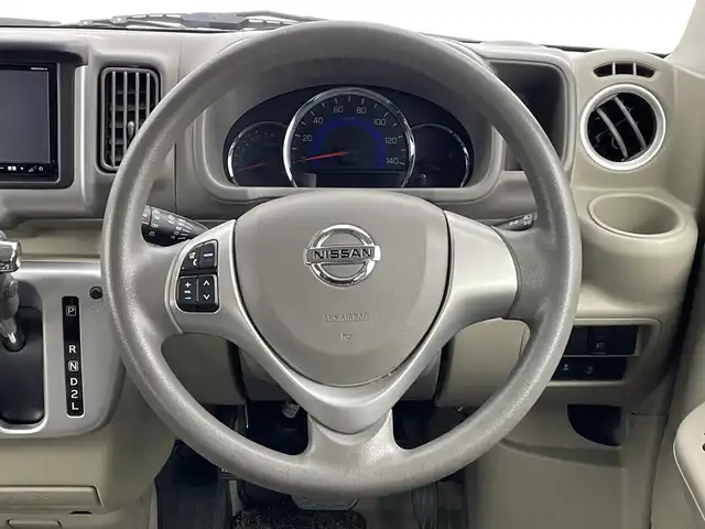 日産 ＮＶ１００クリッパー リオ E 新潟県 2016(平28)年 9万km ブルーイッシュブラック 4WD/純正ディーラーＯＰナビ（MM316D-A）/フルセグＴＶ/SD/DVD再生機能/USB接続/Bluetooth/ETC/シートヒーター/片側パワースライドドア/プッシュスタート/オートライト/革調シートカバー/純正アルミホイール/ステアリングスイッチ/純正フロアマット