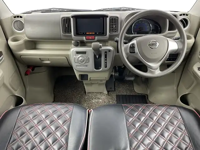 日産 ＮＶ１００クリッパー リオ E 新潟県 2016(平28)年 9万km ブルーイッシュブラック 4WD/純正ディーラーＯＰナビ（MM316D-A）/フルセグＴＶ/SD/DVD再生機能/USB接続/Bluetooth/ETC/シートヒーター/片側パワースライドドア/プッシュスタート/オートライト/革調シートカバー/純正アルミホイール/ステアリングスイッチ/純正フロアマット