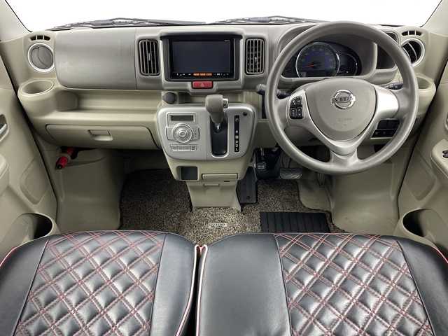 日産 ＮＶ１００クリッパー リオ E 新潟県 2016(平28)年 9万km ブルーイッシュブラック 4WD/純正ディーラーＯＰナビ（MM316D-A）/フルセグＴＶ/SD/DVD再生機能/USB接続/Bluetooth/ETC/シートヒーター/片側パワースライドドア/プッシュスタート/オートライト/革調シートカバー/純正アルミホイール/ステアリングスイッチ/純正フロアマット