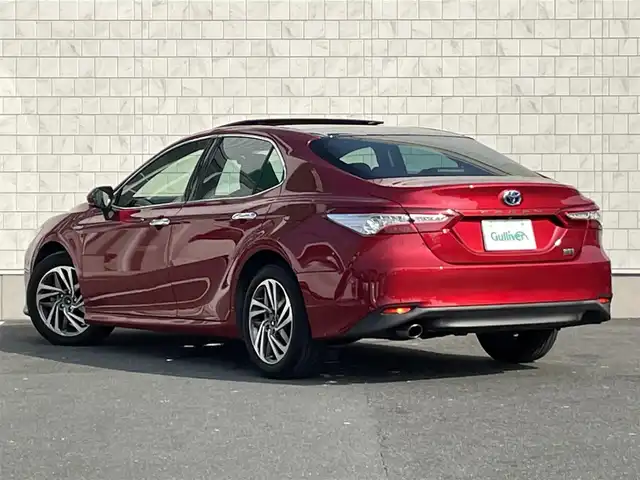 トヨタ カムリ G 愛知県 2017(平29)年 8.5万km エモーショナルレッド 純正SDメモリーナビ/バックカメラ/フルセグTV/CD/DVD再生/ETC2.0/ミュージックサーバー（SD録音）/Bluetooth接続/レーダークルーズコントロール/MTモード付きAT /パワーシート（D）/純正フロアマット/モデリスタ製17インチアルミホイール/LEDヘッドライト/オートマチックハイビーム/横滑り防止装置/衝突軽減ブレーキ/レーンキープアシスト/電動パーキングブレーキ/ブレーキホールド/純正ドライブレコーダー（前）/スマートキー/プッシュスタート