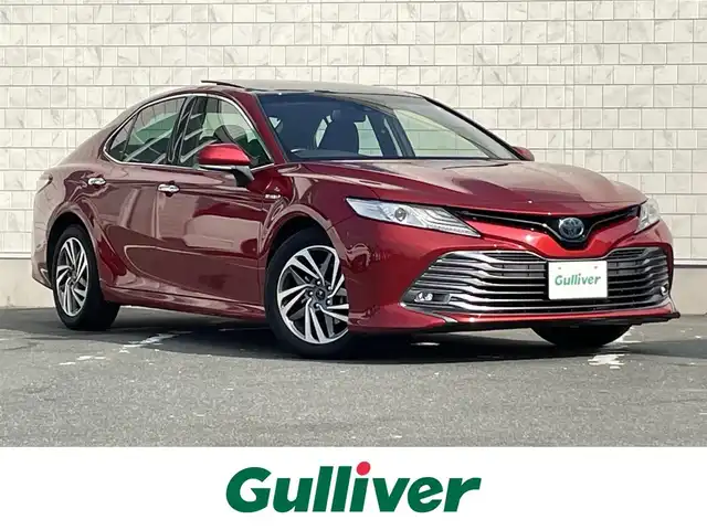 トヨタ カムリ G 愛知県 2017(平29)年 8.5万km エモーショナルレッド 純正SDメモリーナビ/バックカメラ/フルセグTV/CD/DVD再生/ETC2.0/ミュージックサーバー（SD録音）/Bluetooth接続/レーダークルーズコントロール/MTモード付きAT /パワーシート（D）/純正フロアマット/モデリスタ製17インチアルミホイール/LEDヘッドライト/オートマチックハイビーム/横滑り防止装置/衝突軽減ブレーキ/レーンキープアシスト/電動パーキングブレーキ/ブレーキホールド/純正ドライブレコーダー（前）/スマートキー/プッシュスタート