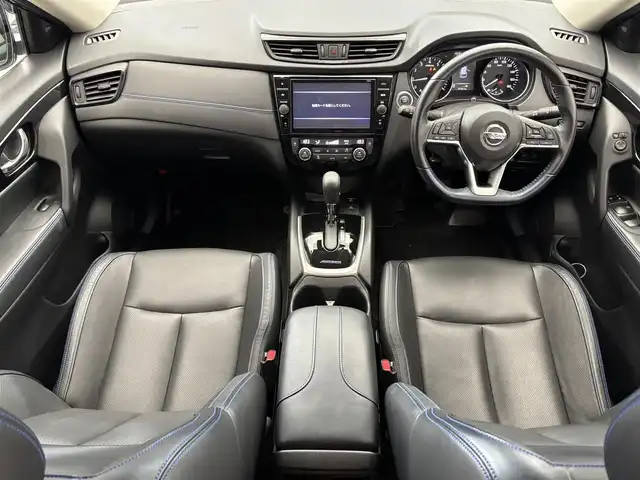 日産 エクストレイル オーテック iパッケージ 滋賀県 2020(令2)年 2.5万km カスピアンブルー 純正10型ナビ/（BT/CD/DVD/フルセグ/SD）/全方位カメラ/前方ドライブレコーダー/シートヒーター/パワーシート/ビルトインETC/プロパイロット/衝突被害軽減ブレーキ/レーダークルーズコントロール/レーンキープアシスト/オートハイビーム/LEDヘッドライト/パワーバックドア/デジタルインナーミラー/レザーシート/前後クリアランスソナー/電動パーキング/オートホールド/プッシュスタート/スマートキー/ステアリングスイッチ