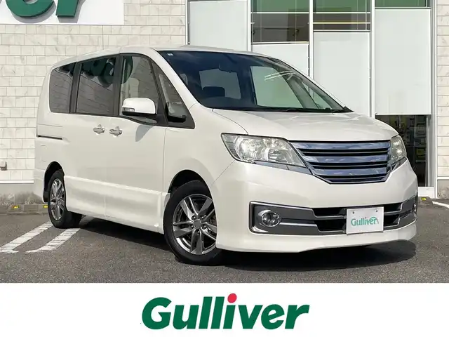 日産 セレナ ライダー 宮崎県 2012(平24)年 7.3万km ブリリアントホワイトパール 純正7インチナビ/　AM FM CD DVD TV BT/バックカメラ/両側パワースライドドア/ETC車載器/アイドリングストップ/フォグランプ/HIDヘッドライト/電動格納ミラー/スマートキー/ウィンカーミラー/ABS