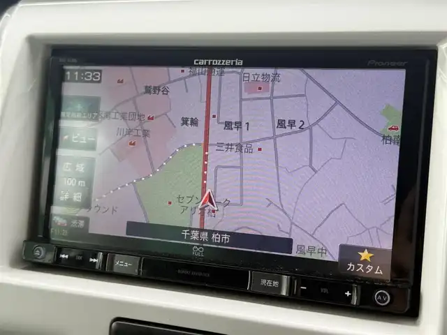 スズキ ハスラー X ターボ 千葉県 2014(平26)年 5.4万km フェニックスレッドパール/ブルーイッシュブラックパール 社外SDナビ（AVIC-RZ300）/　（DVD/CD/AM/FM)/ワンセグ/ルーフレール装着車/ETC/運転席シートヒーター/純正アルミ付サマータイヤ積込/レーダーブーブレーキサポート/スペアキー/取説/保証書