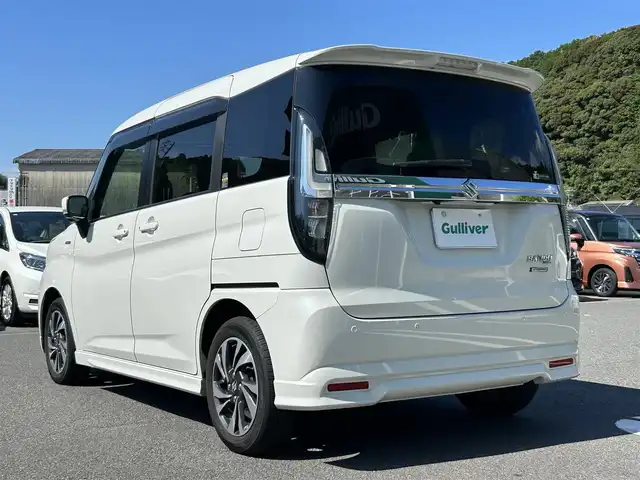 スズキ ソリオ バンディット HV MV 愛媛県 2021(令3)年 3.1万km ピュアホワイトP 純正９インチナビ　フルセグＴＶ　アップルカープレイ　全方位モニター　両側電動スライドドア　デュアルカメラブレーキサポート　ＥＴＣ　　コーナーセンサー　ヘッドアップディスプレイ　シートヒーター