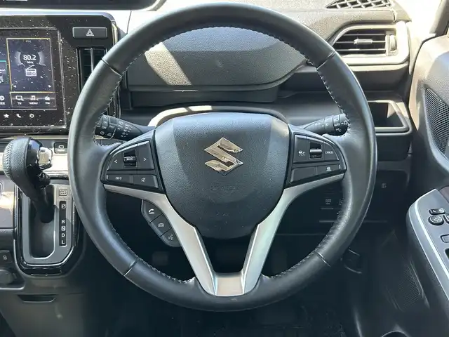 スズキ ソリオ バンディット HV MV 愛媛県 2021(令3)年 3.1万km ピュアホワイトP 純正９インチナビ　フルセグＴＶ　アップルカープレイ　全方位モニター　両側電動スライドドア　デュアルカメラブレーキサポート　ＥＴＣ　　コーナーセンサー　ヘッドアップディスプレイ　シートヒーター