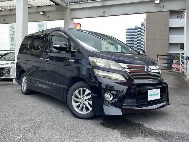 トヨタ ヴェルファイア ハイブリット ZR Gエディション 宮崎県 2012(平24)年 12.8万km ブラック 純正ナビ、Ｂｌｕｅｔｏｏｔｈ、ＣＤ・ＤＶＤ再生、ツインムーンルーフ、運転席助手席パワーシート、運転席助手席シートヒーター、運転席シートメモリー、２列目キャプテンシート、２列目オットマン、ＡＣ１００Ｖ、ETC、パワーバックドア、イージークローザー、両側パワースライドドア