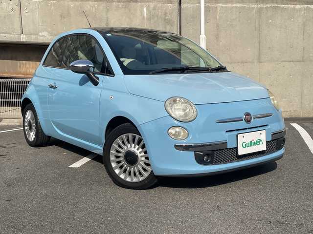 フィアット ５００ アッズーラ 愛知県 2010(平22)年 5万km ブルーヴォラーレ ワンオーナー/スカイルーフ/パーキングセンサー/ETC/CITYモードスイッチ/ステアリングスイッチ/フォグランプ/純正フロアマット/取扱説明書/ディーラー点検整備記録簿（H25/R5)