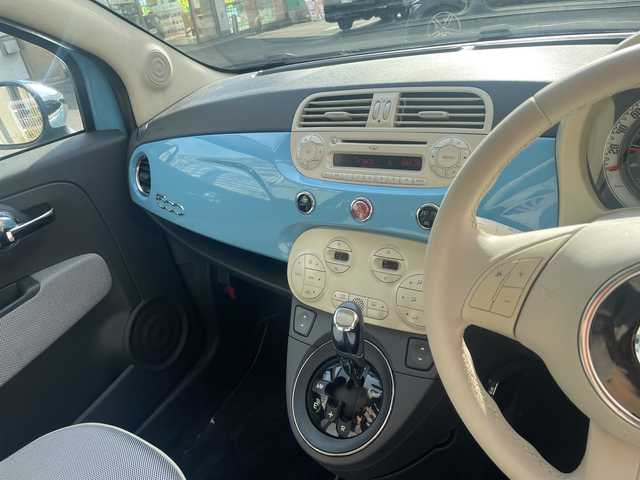 フィアット ５００ アッズーラ 愛知県 2010(平22)年 5万km ブルーヴォラーレ ワンオーナー/スカイルーフ/パーキングセンサー/ETC/CITYモードスイッチ/ステアリングスイッチ/フォグランプ/純正フロアマット/取扱説明書/ディーラー点検整備記録簿（H25/R5)