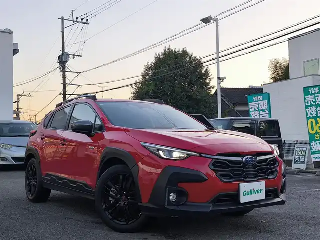 スバル クロストレック リミテッド 熊本県 2023(令5)年 2万km ピュアレッド ワンオーナー/サンルーフ/純正大型ナビ付ディスプレイオーディオ/【フルセグTV/Bluetooth】/【Apple car play/Andoroid Auto】/全周囲カメラ/バックカメラ/アイサイト/・レーダークルーズコントロール/・プリクラッシュブレーキ/・車間距離警報/・エマージェンシーレーンキープアシスト/・車線逸脱防止機能/・後側方警戒支援システム/・ドライバーモニタリングシステム/ステアリング連動ヘッドランプ/パドルシフト/前席パワーシート/前席シートヒーター/オートLEDライト/ビルトインETC/ドライブレコーダー前後/革巻きステアリング/ステアリングスイッチ/ステアリングヒーター/純正18インチAW/純正フロアマット/横滑り防止装置/保証書/取扱説明書/スペアキー