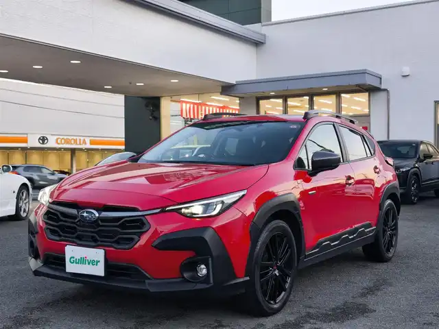 スバル クロストレック リミテッド 熊本県 2023(令5)年 2万km ピュアレッド ワンオーナー/サンルーフ/純正大型ナビ付ディスプレイオーディオ/【フルセグTV/Bluetooth】/【Apple car play/Andoroid Auto】/全周囲カメラ/バックカメラ/アイサイト/・レーダークルーズコントロール/・プリクラッシュブレーキ/・車間距離警報/・エマージェンシーレーンキープアシスト/・車線逸脱防止機能/・後側方警戒支援システム/・ドライバーモニタリングシステム/ステアリング連動ヘッドランプ/パドルシフト/前席パワーシート/前席シートヒーター/オートLEDライト/ビルトインETC/ドライブレコーダー前後/革巻きステアリング/ステアリングスイッチ/ステアリングヒーター/純正18インチAW/純正フロアマット/横滑り防止装置/保証書/取扱説明書/スペアキー