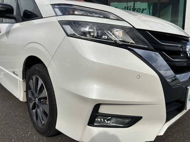 日産 セレナ ハイウェイスター 鹿児島県 2016(平28)年 7.4万km ブリリアントホワイトパール 2トーン 衝突被害軽減ブレーキ/純正ナビ/　　CD/DVD/BT/フルセグ/アラウンドビューモニター/両側パワースライドドア/クルーズコントロール/LEDオートライト/純正16インチアルミホイール/ステアリングスイッチ/リアオートエアコン/アイドリングストップ/USBポート/スマートキー/ETC