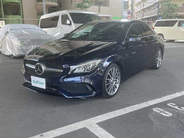 メルセデス・ベンツ ＣＬＡ１８０ AMG スタイル 大阪府 2017(平29)年 5.1万km カバンサイトブルー レーダーセーフティパッケージ/・ブラインドスポットアシスト/・ディスタンスパイロットディストロニック/・レーンキーピングアシスト/レーダークルーズコントロール/純正ナビ/・Bluetooth/・フルセグTV/・バックカメラ/ベンツ純正18インチアルミホイール/コーナーセンサー/プッシュスタート/パドルシフト/ハーフレザー/シートヒーター/新車保証書/取扱説明書