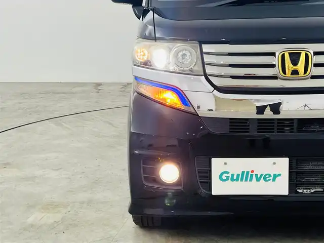ホンダ Ｎ ＢＯＸ カスタム G ターボパッケージ 福島県 2012(平24)年 13.1万km クリスタルブラックパール 社外ナビ/・型番：MDV-M808HD/・フルセグTV/Bluetooth/CD/DVD/・バックカメラ/・ETC/・ドライブレコーダー/両側パワースライドドア/クルーズコントロール/革巻きステアリング/・ステアリングリモコン/・パドルシフト/プッシュスタート/・スマートキー/HIDヘッドライト/・オートライト/・フォグライト/純正フロアマット/ドアバイザー/取扱説明書/保証書