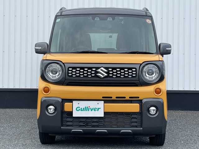 スズキ スペーシア ギア HYBRID XZ 千葉県 2022(令4)年 1.9万km アクティブイエロー/ガンメタリック2トーン ワンオーナー/純正SDナビ/(フルセグTV/Bluetooth/CD/DVD)/衝突被害軽減システム/車線逸脱警報/クルーズコントロール/ヘッドアップディスプレイ/リアサーキュレーター/リアサンシェード/両側パワースライドドア/横滑り防止装置/ETC/ドライブレコーダー前後/アイドリングストップ/LEDヘッドライト/フォグランプ/オートライト/ウィンカーミラー/電動格納ミラー/純正14インチAW/シートヒーター/シートリフター/プッシュスタート/スマートキー/フロアマット/ドアバイザー/スペアキー/取扱説明書/保証書