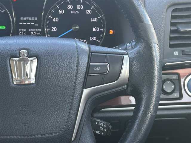 トヨタ クラウン ハイブリッド ロイヤル 福島県 2013(平25)年 4.7万km ホワイトパールクリスタルシャイン 純正HDDナビ/クルーズコントロール/前席シートヒーター/ハンドルヒーター/HIDオートライト/フォグランプ/バックカメラ/プッシュスタート/アイドリングストップ/ＥＴＣ/ステアリングスイッチ/純正フロアマット/フロアマット