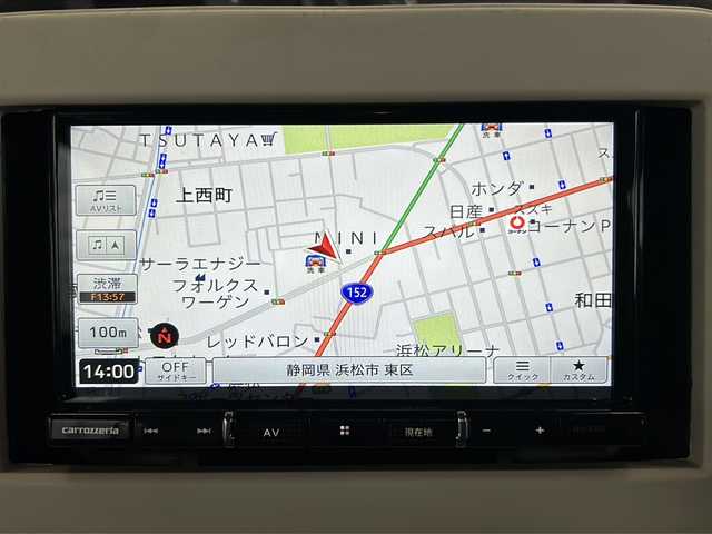 スズキ ラパン X 静岡県 2020(令2)年 5.1万km フェニックスレッドパール 社外メモリナビ/・フルセグＴＶ/・Bluetooth/・AM/・FM/主要装備/・ルーフキャリア/・衝突軽減/・レーンキープ/・コーナーセンサー後/・バックカメラ/・シートヒーターD席/・社外フロアマット/・純正アルミホイール/・キセノンヘッドライト/・オートライト/・オートハイビーム/・オートエアコン/・スマートキー/・プッシュスタート