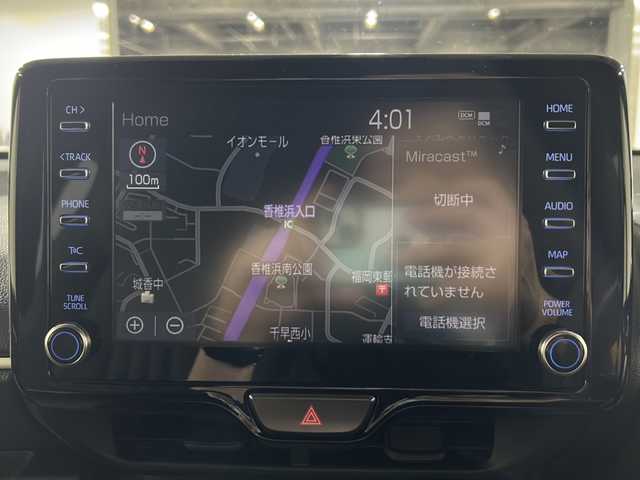 トヨタ ヤリス ハイブリッド G 福岡県 2021(令3)年 6.6万km ブラック/コーラルクリスタルシャイン ・Bカメラ/・AppleCarPlay/・ミラーキャスト/・スマートキー/・スペアキー1本/・プッシュスタート/・Bluetooth/・T-コネクト/・ETC/・ドラレコ/・オートライト/・純正オーディオ/・LEDヘッドライト
