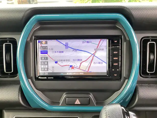 スズキ ハスラー HYBRID X ターボ 宮城県 2021(令3)年 3.6万km デニムブルー ガンメタリック 2トーン SDナビ/アイドリングストップ/パーキングアシスト/ターボ/シートヒーター/360度カメラ/LEDライト/電動格納ミラー/ウィンカーミラー/プライバシーガラス/オートライト/コーナーセンサー/フルセグテレビ/ドラレコ/社外アルミ