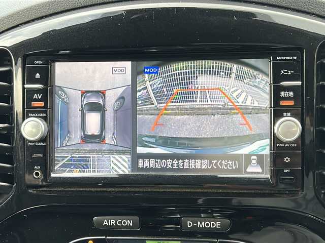 日産 ジューク 15RX Vセレクション 沖縄県 2015(平27)年 7.1万km スーパーブラック 純正ナビ　/（AM/FM/CD/DVD/BT）　/全方位モニター　/フルセグTV　/衝突軽減　/レーンキープアシスト　/純正フロアマット　/ベンチシート　/オートライト　/純正17AW　/横滑り防止装置　/スマートキー/アイドリングストップ