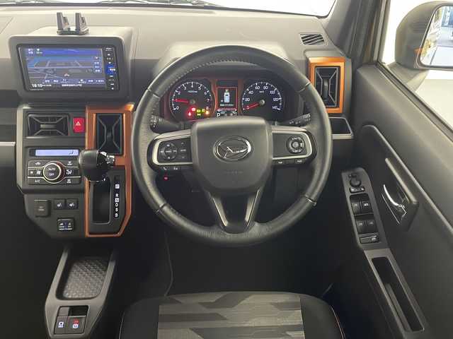 ダイハツ タフト G ターボ 宮崎県 2021(令3)年 4.5万km サンドベージュメタリック 純正ナビ(NMZK-W71D)/CD/DVD/AM/FM/SD/Bluetooth/クルーズコントロール/スマートキー　スペア1本/アイドリングストップ/衝突軽減ブレーキ/横滑り防止装置/ドライブレコーダー/コーナーセンサー/電動格納ミラー/電子パーキング/オートホールド/オートライト/フロアマット/シートヒーター/ルーフキャリア/ドアバイザー/バックカメラ/ETC