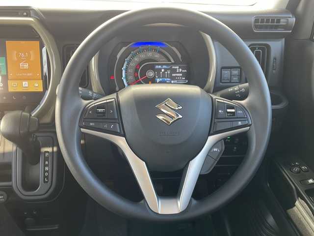 スズキ ハスラー HYBRID G 福岡県 2025(令7)年 0.1千km クールカーキPM 登録済未使用車/純正9インチナビ/（Apple CarPlay、AM、FM、CD、DVD、Bluetooth、USB、TV）/全方位カメラ/レーダークルーズコントロール/LEDヘッドライト/シートヒーター/車線逸脱警報/衝突軽減ブレーキ/横滑り防止装置/純正15インチホイール/電動格納ミラー/ステアリングスイッチ/ヘッドライトレベライザー/プッシュスタート