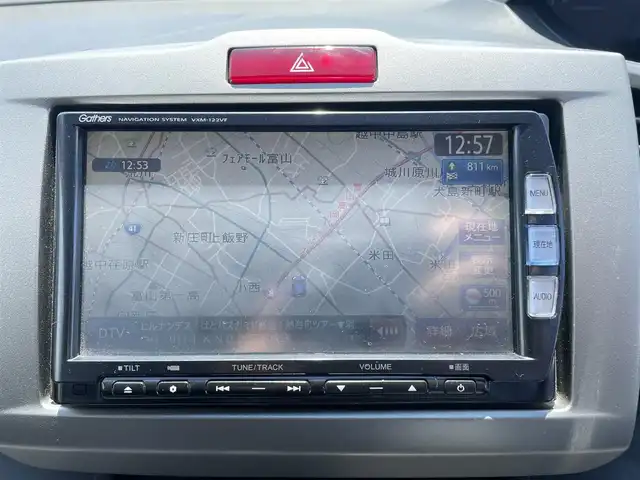 ホンダ フリード ハイブリット ジャストセレクション 富山県 2012(平24)年 12.5万km プレミアムブラキッシュパール 1オーナー/10.1型アルパインフリップダウンモニター/純正ナビ（CD DVD bluetooth MSV（SD））/フルセグTV/バックカメラ/ETC/スマートキー/左パワースライドドア/フォグ/クルーズコントロール/純正マット/社外バイザー/保証書、取説/スペアキー