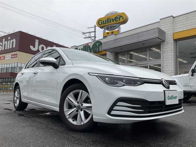フォルクスワーゲン ＶＷ ゴルフ eTSI アクティブ 滋賀県 2021(令3)年 2.3万km ピュアホワイト ワンオーナー/車検8年7月まで/オールインセーフティ/クルーズコントロール/純正ナビ/Bluetooth、フルセグテレビ/バックカメラ/ETC2.0/前ドライブレコーダー/前席シートヒーター/ステアリングヒーター/デジタルコックピットプロ/LEDヘッドライト/オートホルード/取扱説明書