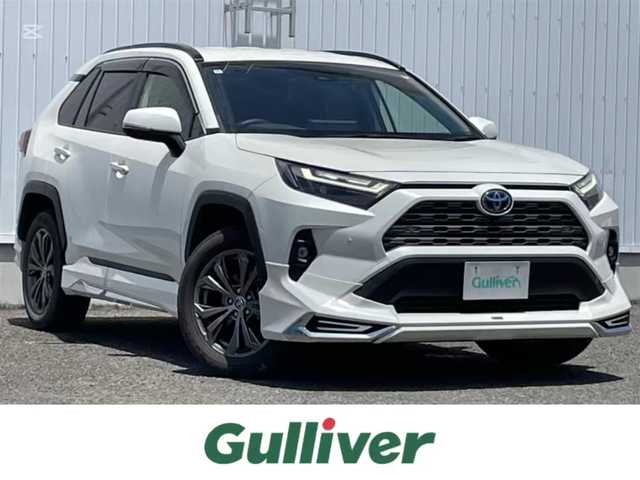 トヨタ ＲＡＶ４ ハイブリッドG 熊本県 2022(令4)年 5.3万km ホワイトパールクリスタルシャイン 純正ディスプレイオーディオ/フルセグTV/BT/DVD/AM/FM/全周囲カメラ/バックカメラ/モデリスタフルエアロ/トヨタセーフティーセンス/・オートクルーズコントロール/・レーンキープアシスト/・プリクラッシュセーフティー/・クリアランスソナー/・ブラインドスポットモニター/・パーキングサポートブレーキ/・オートハイビーム/・ロードサインアシスト/レザーシート/・D席パワーシート/・D/Nシートヒーター、エアシート/・2人分シートメモリー/電子パーキングブレーキ/・オートブレーキホールド/本革巻きステアリング/・ステアリングリモコン/・ハンドルヒーター/前後社外ドラレコ/ビルトインETC/電動格納ミラー/・ミラーウィンカー/純正フロアマット付/純正ドアバイザー/スマートキー
