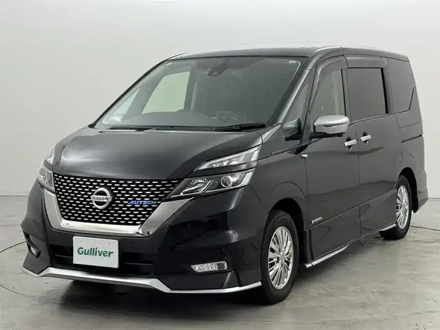 日産 セレナ e－パワー オーテック 福岡県 2019(平31)年 6.7万km ダイヤモンドブラック 後席モニター　/純正９型ナビ　/全方位カメラ　/３６０°ドラレコ／デジタルルームミラー　/レーダー探知機　/プロパイロット　/エマージェンシーブレーキ　/レーンキープ　/パーキングアシスト　/両側電動スライドドア　/ステアリングヒーター　/純正1５インチアルミホイール　/ＬＥＤヘッドライト