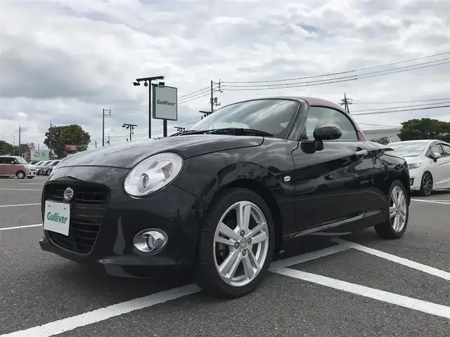 ダイハツ コペン セロ 鳥取県 2018(平30)年 3.6万km ブラックマイカメタリック 登録時35108km/純正７インチメモリナビ（NSZN-W68D）/（AM/FM/CD/DVD/BT/フルセグTV）/電動オープンカー/HKSマフラー/シートヒーター/バックカメラ/スマートキー/プッシュスタートボタン/アイドリングストップ/純正フロアマット/純正１６インチアルミホイール/純正LEDヘッドライト/ETC/ドライブレコーダー/横滑り防止装置/盗難防止装置/保証書/取扱説明書