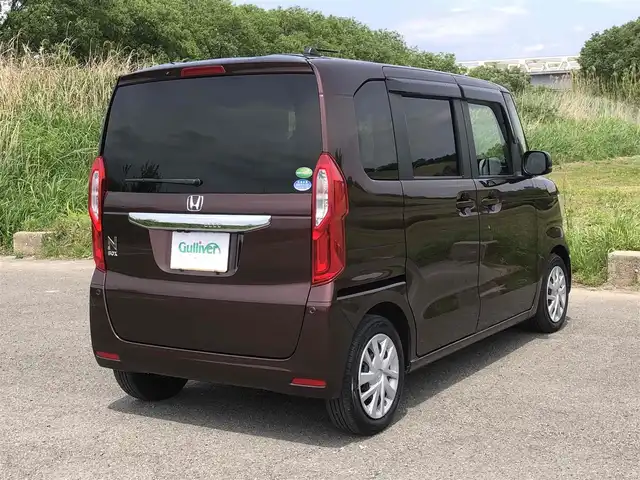 ホンダ Ｎ ＢＯＸ G L ホンダセンシング 福岡県 2019(令1)年 5.8万km プレミアムアガットブラウンP 純正ディスプレイオーディオ【WX-171CP】/　TV/CD/Bluetooth/HDMI/バックカメラ/アイドリングストップ/ウィンカーミラー/ドアバイザー/プッシュスタート/片側パワースライドドア/ETC/LEDヘッドライト/ドライブレコーダー【ZDR-012】/保証書/取扱説明書/ホンダセンシング/・衝突軽減ブレーキ（CMBS）/・誤発進抑制機能/・後方誤発進抑制機能/・歩行者事故低減ステアリング/・ACC（アダプティブクルーズコントロール）/・LKAS（車線維持支援システム）/・路外逸脱抑制機能/・先行車発進お知らせ機能/・標識認識機能/・オートハイビーム