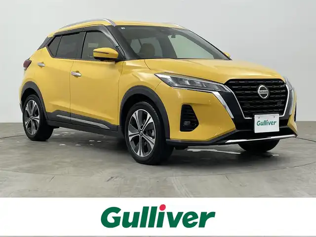 日産 キックス X ツートーンインテリアED 大分県 2020(令2)年 6.2万km サンライトイエロー プロパイロット/純正9型ナビ/（フルセグ/CD/DVD/BT)/アラウンドビューモニター/クルーズコントロール/シートヒーター/コーナーセンサー/純正アルミホイール/ルーフレール/LEDヘッドライト/インテリジェントミラー/オートマチックハイビーム/前後ドライブレコーダー/ETC/ステアリングスイッチ/スマートキー/プッシュスタート
