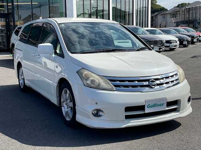 日産 プレサージュ 250ハイウェイスター 長崎県 2009(平21)年 7.8万km ホワイトパール 純正HDDナビ/CD/DVD/フルセグTV/バックカメラ/左側パワースライドドア/コーナーセンサー/純正17インチAW/LEDヘッドライト/オートライト/ETC