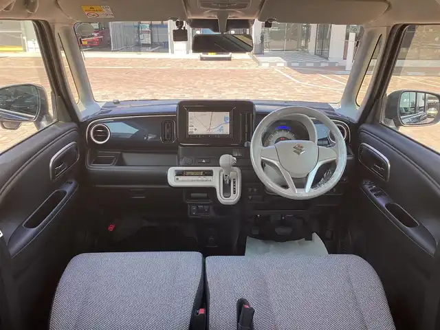 スズキ ワゴンＲ スマイル HYBRID X 三重県 2024(令6)年 0.1千km インディゴブルーメタリック/ホワイト2トーン デュアルカメラブレーキサポート（DCBS）/誤発信抑制機能/車線逸脱警報機能/ふらつき警報機能/先行車発進お知らせ機能/ハイビームアシスト/後退時ブレーキサポート/後方誤発進抑制機能/リヤパーキングセンサー/カロッツエリア8インチナビ/フルセグ/Bluetooth/DVD再生/バックカメラ/両側電動スライドドア/LEDヘッドライト/LEDフォグライト/スマートキー×2/プッシュスタート/シートヒーター/ドライブレコーダー/ETC