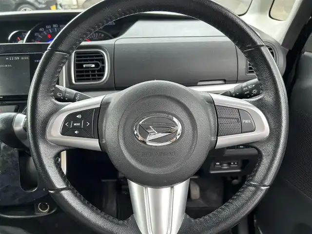 ダイハツ タント カスタム RS トップED SA Ⅲ 長崎県 2017(平29)年 8.8万km ブラックマイカメタリック 社外SDナビ(FM/AM/ワンセグ/CD/DVD/BT)/ビルトインETC/SRSダブル+サイドエアバッグ/スマートアシストIII/ビルトインETC/両側パワスラ/革巻きステアリング/ステアリングスイッチ/オートライト/オートハイビーム/ダイハツビークルスタビリティコントロールシステム/純正15インチアルミホイール/社外フロアマット/プッシュスタート/スマートキー/ターボ