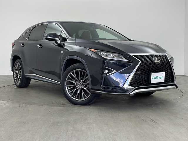 レクサス ＲＸ 200t Fスポーツ 兵庫県 2016(平28)年 6.1万km グラファイトブラックガラスフレーク ・12.3インチナビ/CD/DVD/USB/SD/TV/Bluetooth/・パノラミックビューモニター/・ビルトインETC2.0/・ドライブレコーダー/・Lexus　Safety　System/・プリクラッシュセーフティ/・レーンディパーチャーアラート/・レーンキーピングアシスト/・レーダークルーズコントロール/・オートマチックハイビーム/・ブラインドスポットモニター/・クリアランスソナー/・パワーバックドア/・レザーシート/・全席パワーシート/・全席シートヒーター/・前席ベンチレーション/・AC100V電源/・パドルシフト/・三眼LEDヘッドライト/・オートライト/・スマートキー/・プッシュスタート/・パドルシフト/・純正20インチアルミホイール